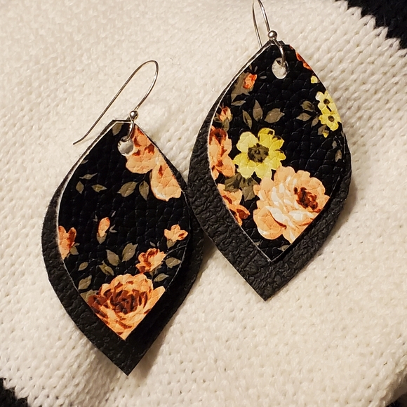 A Touch of Sam Jewelry - Fabulous layered faux leather Floral earrings!!!